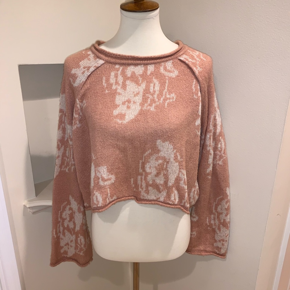 Nordstrom love by design cropped boho sweater